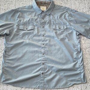 ECOTHS Light Blue Casual Western Style Snap Button-Down Shirt XXL